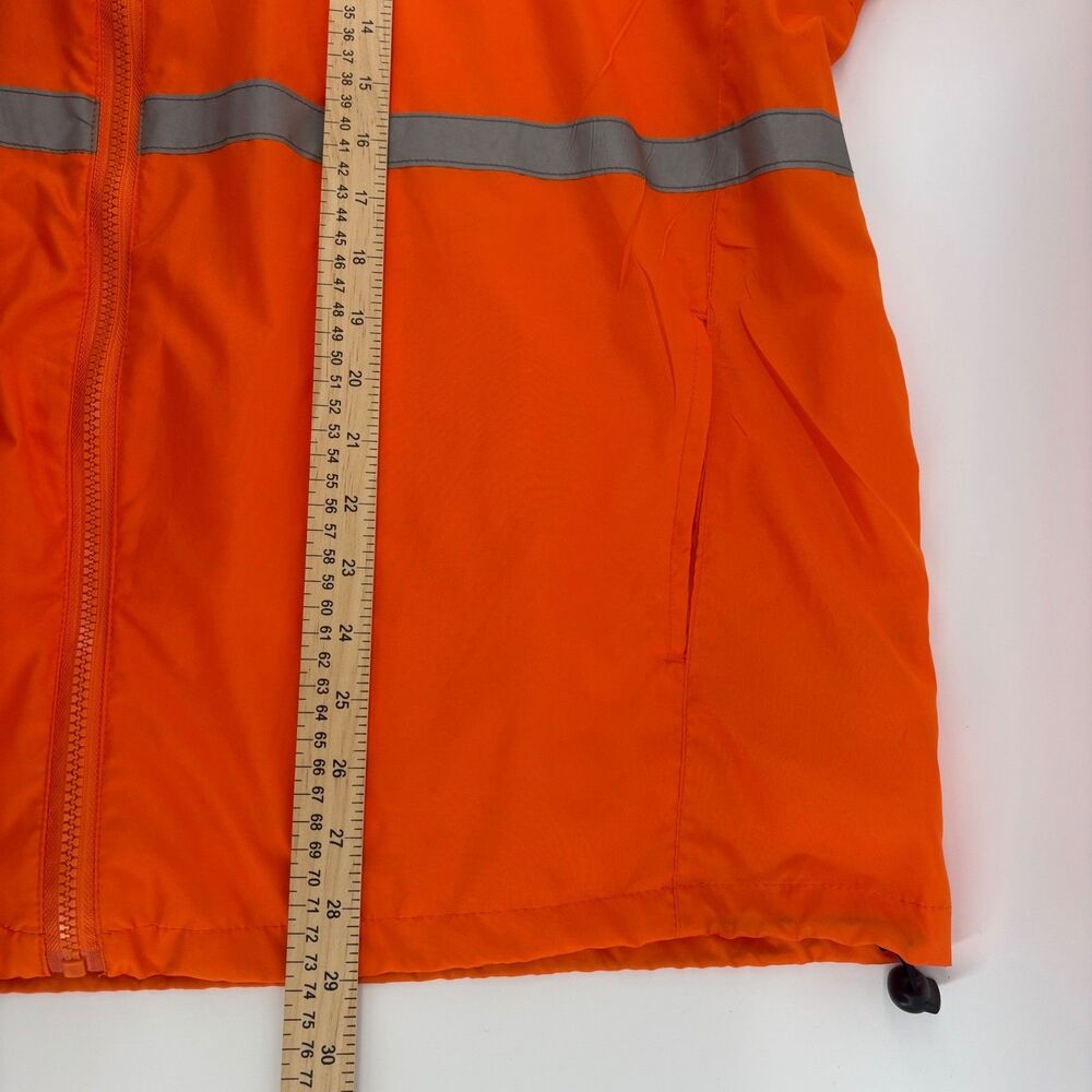 Disney Parks Half Marathon Volunteer Jacket XL Orange 2014 Reflective EUC Hood - Picture 7 of 13